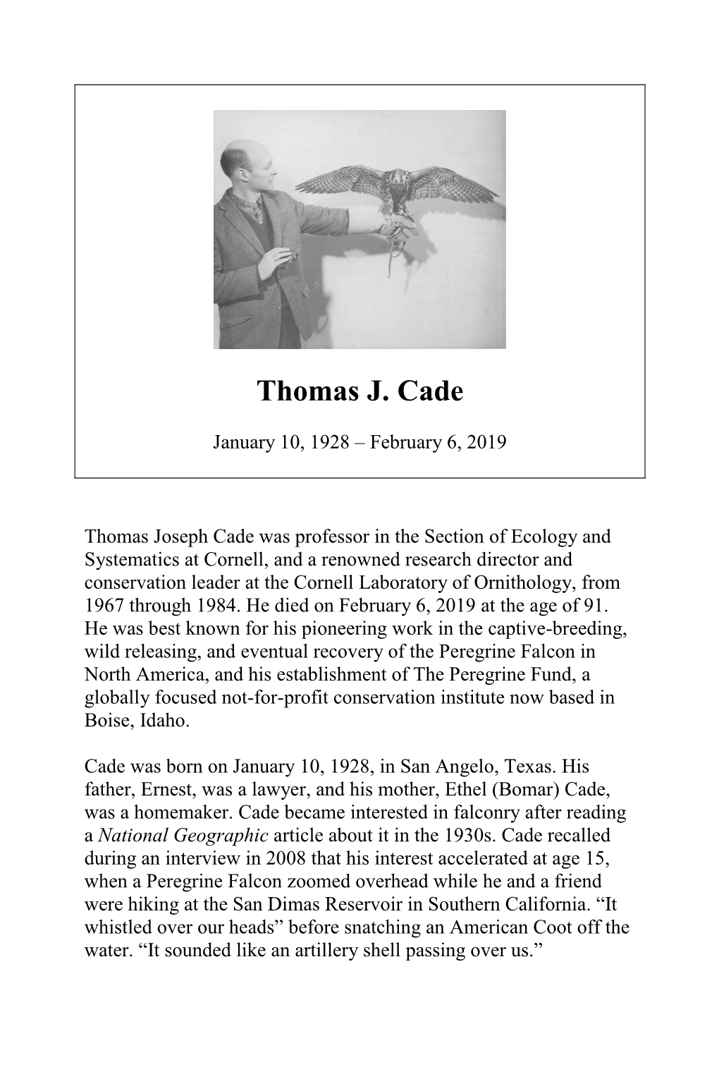 Thomas J. Cade