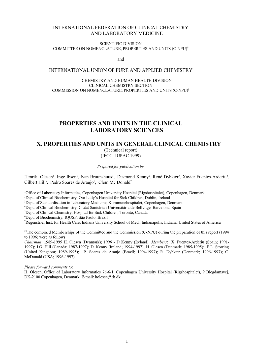 International Federation of Clinical Chemistry