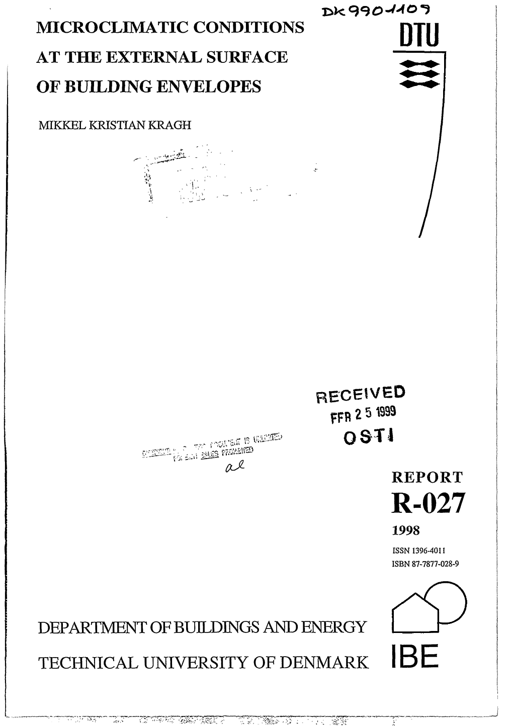 Microclimatic Conditions at the External Surface of Building Envelopes