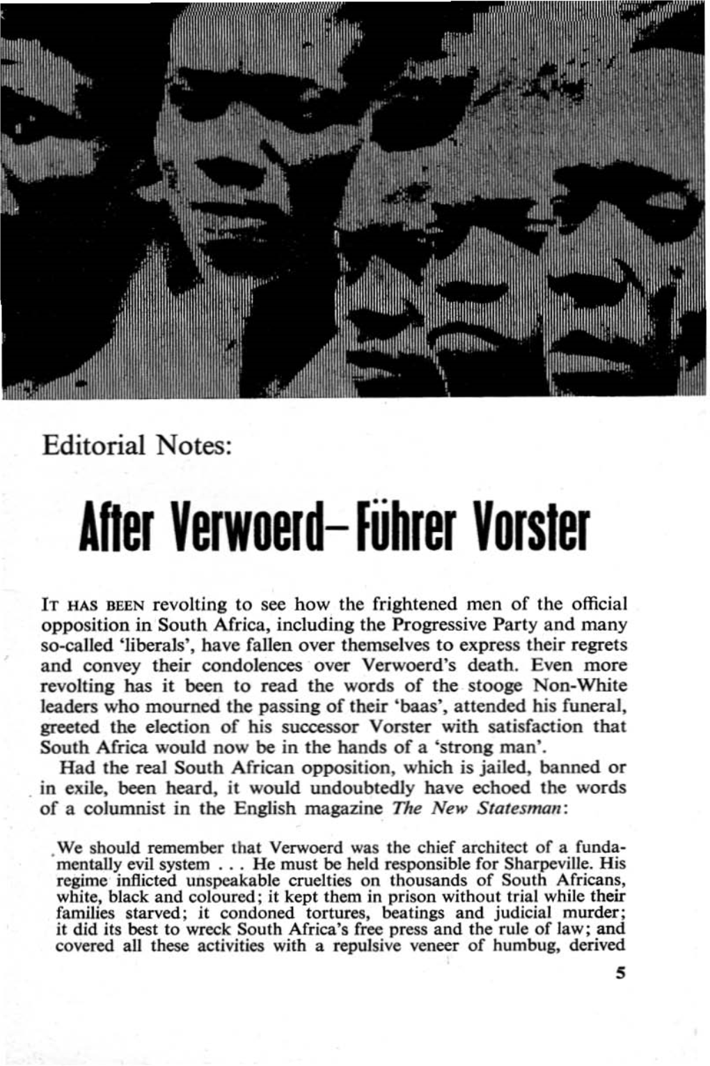 Editorial Notes: Aler Yerwuerd- Fuhrer Yursler