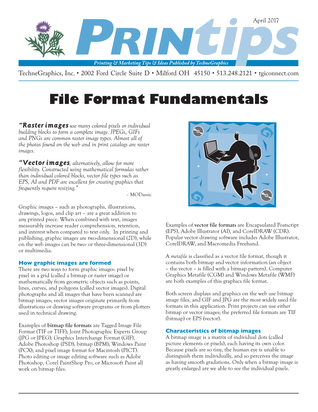 File Format Fundamentals Even Though We Request a TIFF Or EPS Graphic Image for Saved