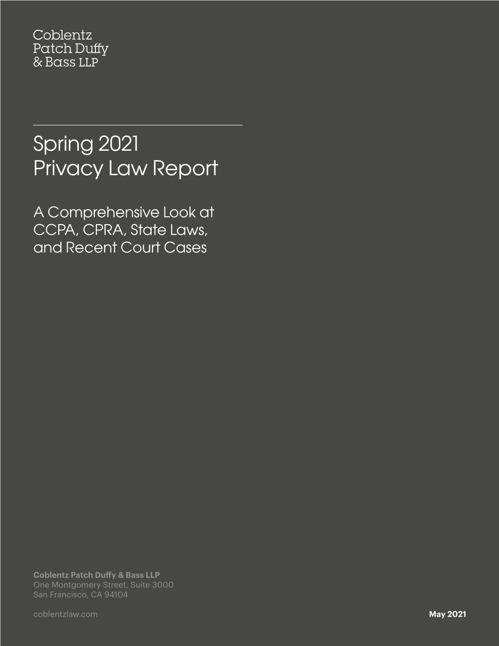 Spring 2021 Privacy Law Report