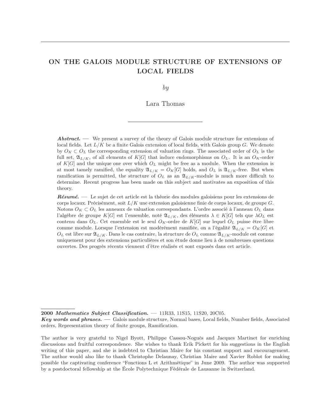 On the Galois Module Structure of Extensions of Local Fields