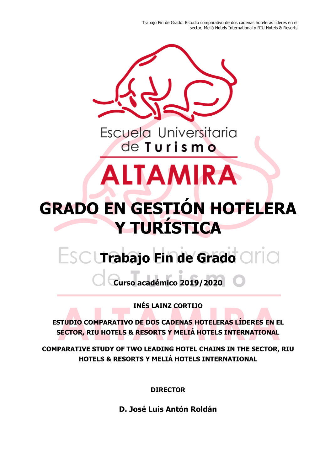 Grado En Gestión Hotelera Y Turística