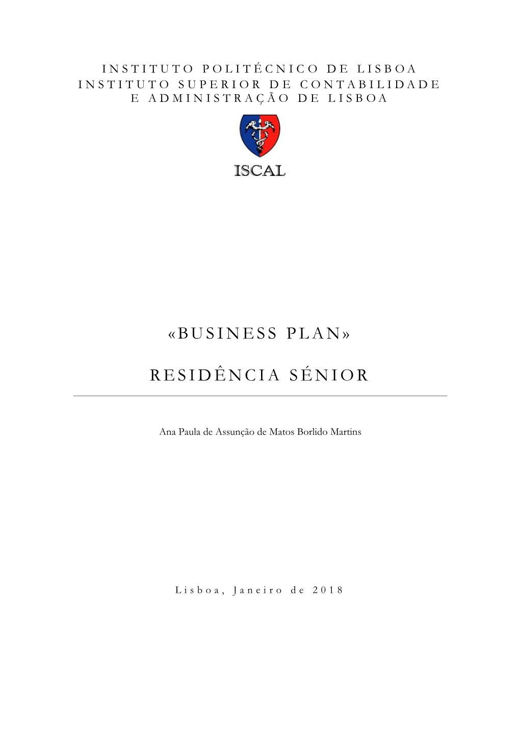 Business Plan» Residência Sénior