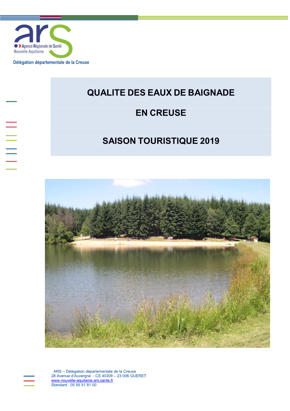 Qualite Des Eaux De Baignade En Creuse Saison Touristique 2019