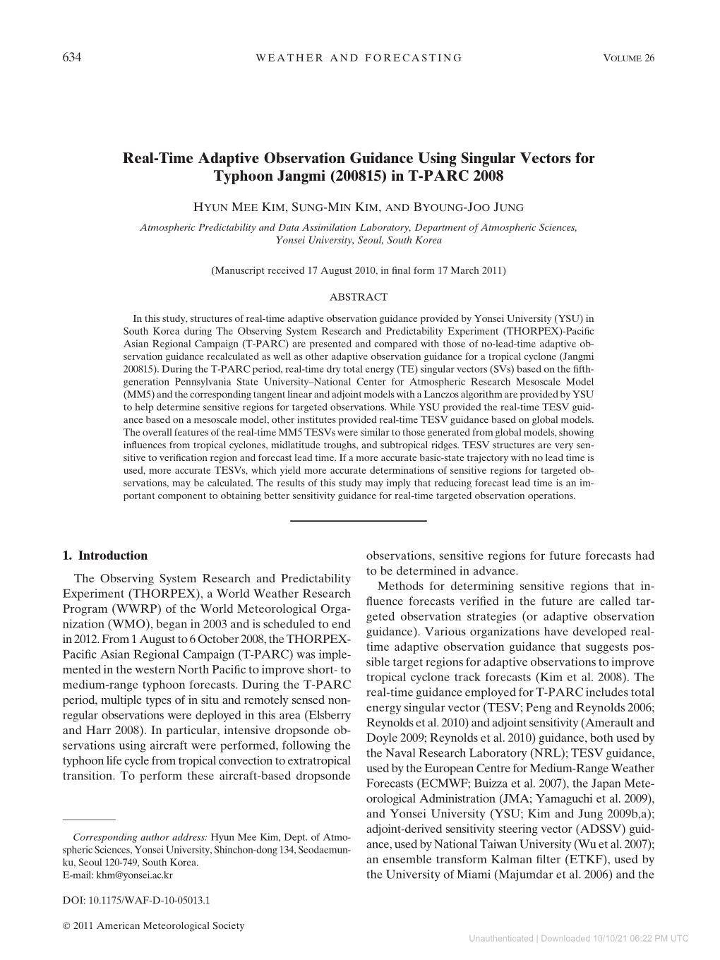 Real-Time Adaptive Observation Guidance Using Singular Vectors for Typhoon Jangmi (200815) in T-PARC 2008