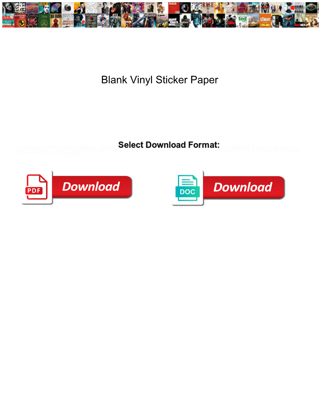 Blank Vinyl Sticker Paper