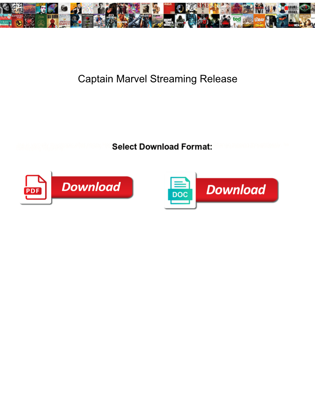 Captain Marvel Streaming Release