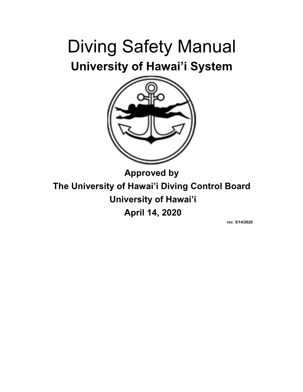 UH Diving Safety Manual