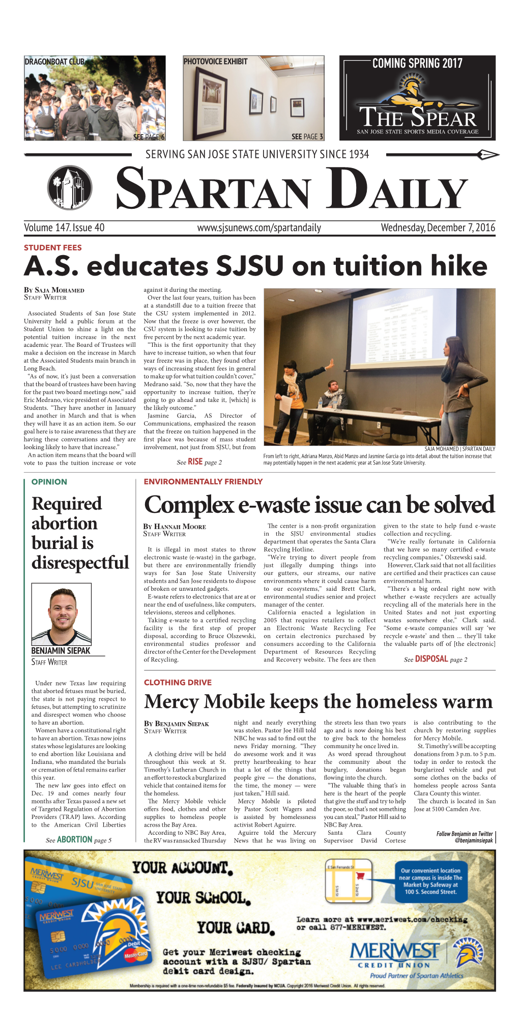 A.S. Educates SJSU on Tuition Hike