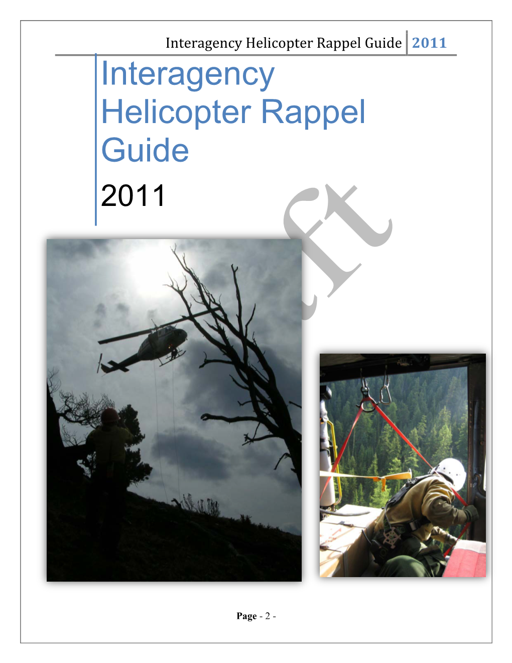 Interagency Helicopter Rappel Guide 2011