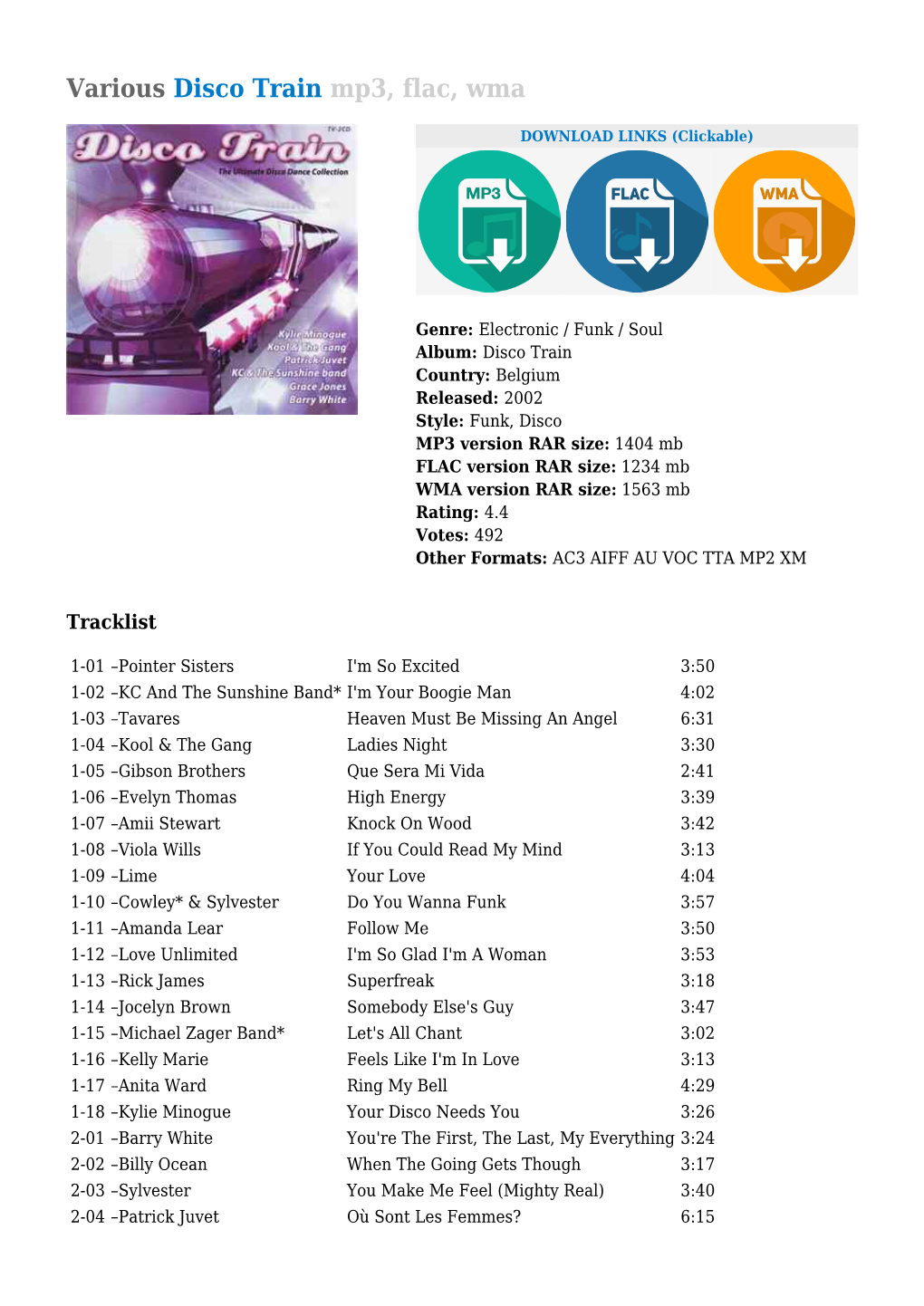 Various Disco Train Mp3, Flac, Wma