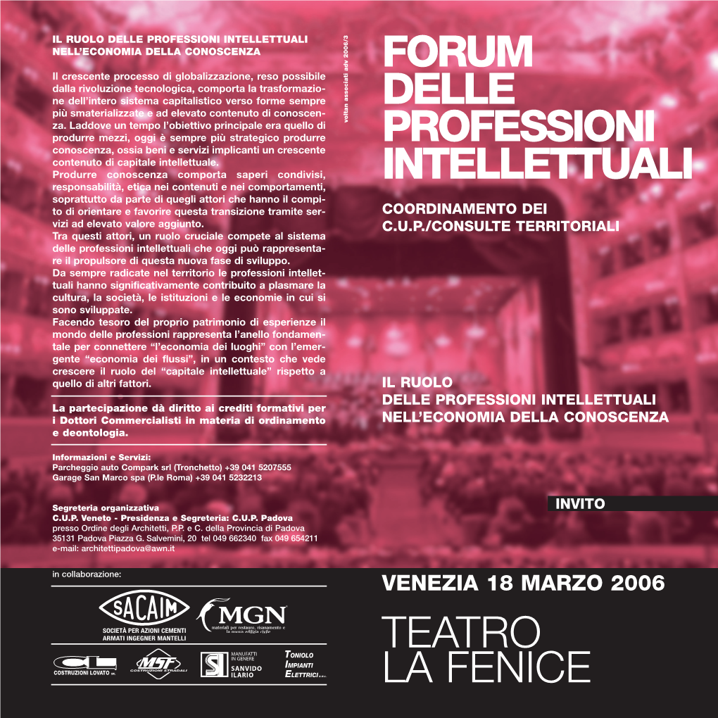 Forum Delle Professioni Intellettuali Teatro La Fenice