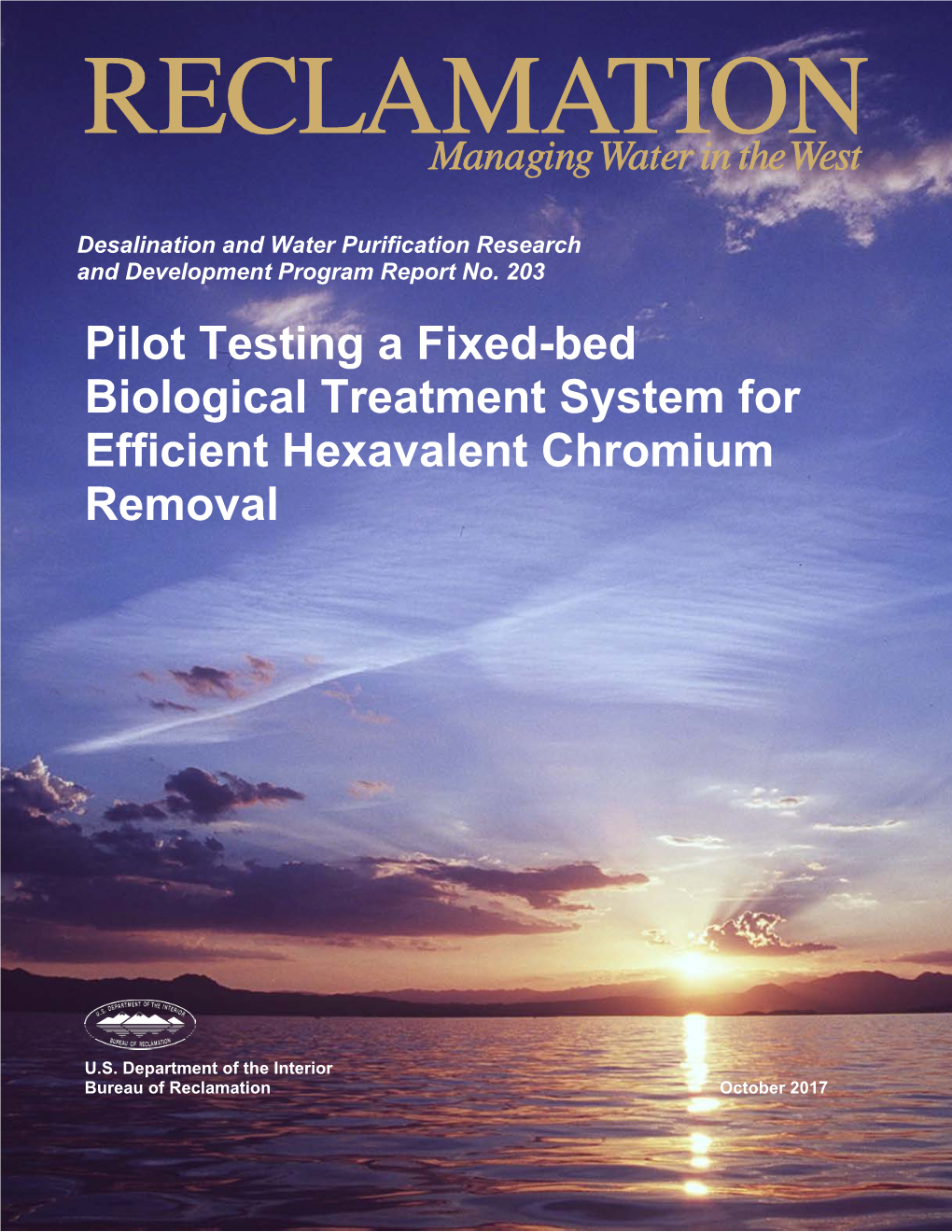 Pilot Testing a Fixed-Bed Biological Treatment System for Efficient Hexavalent Chromium Removal