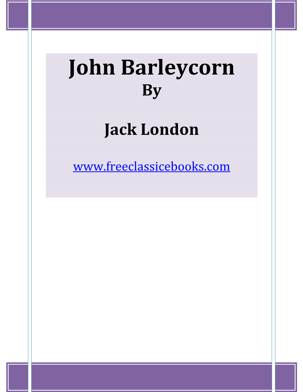 John Barleycorn By