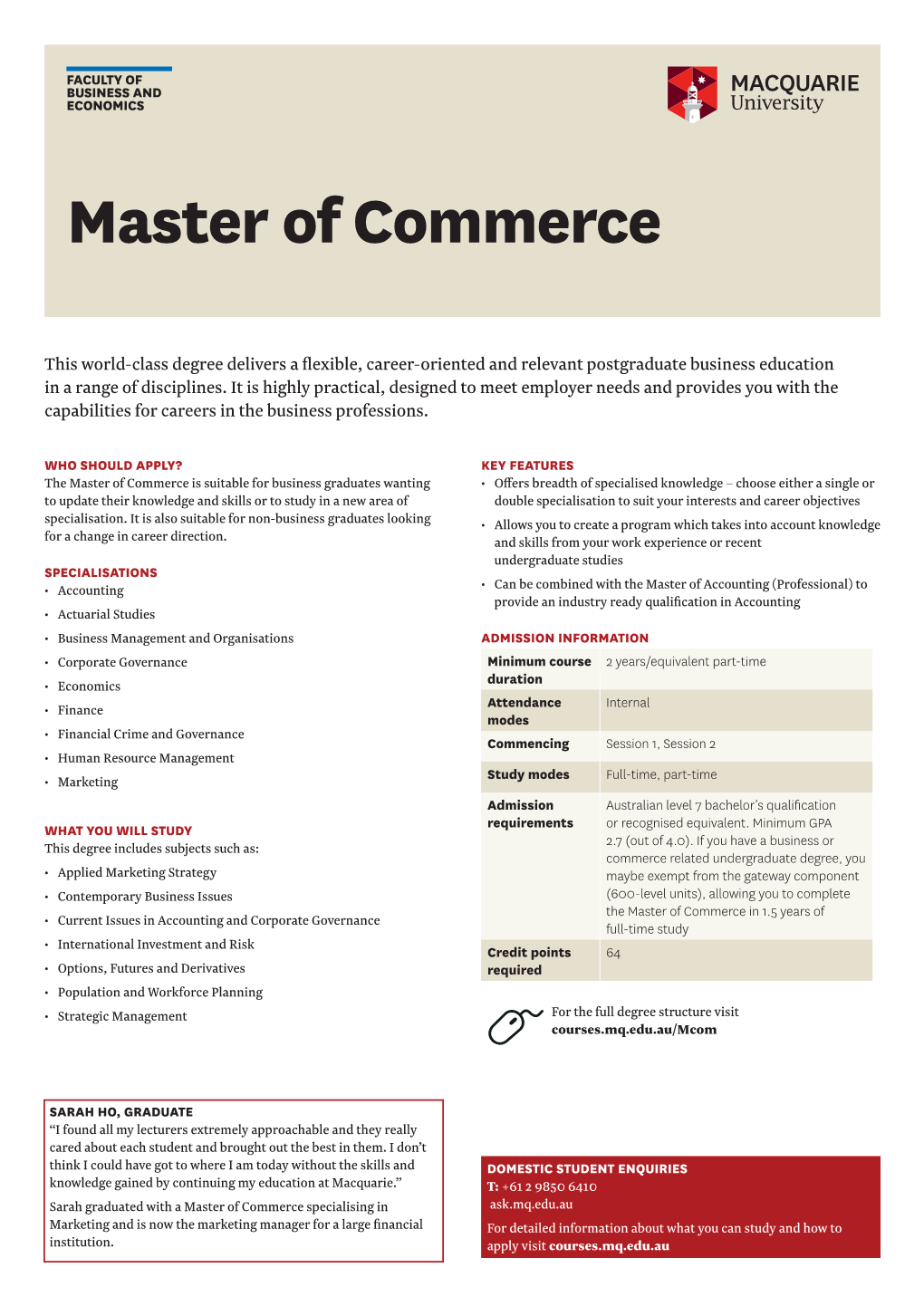 Master of Commerce