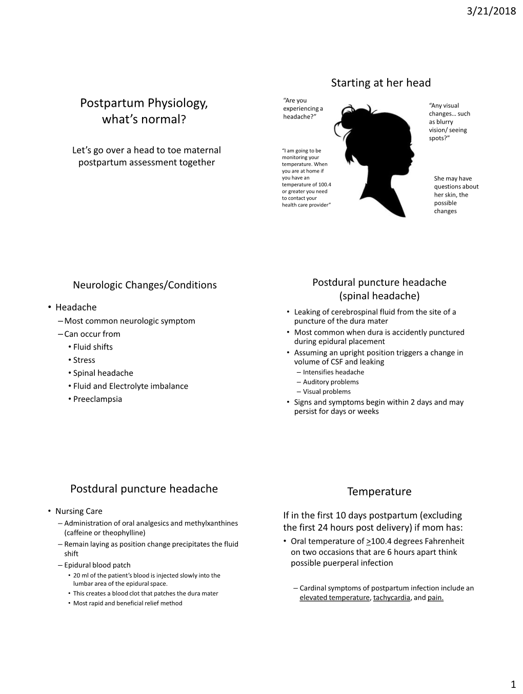 Postpartum Physiology, What's Normal?