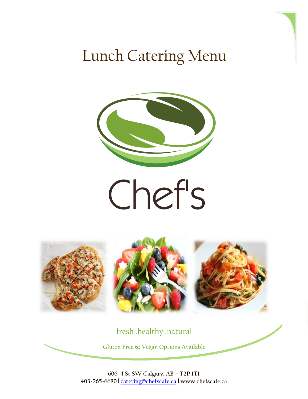 Lunch Catering Menu