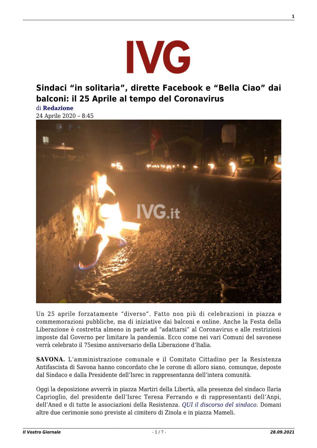 Il Vostro Giornale - 1 / 7 - 28.09.2021 2