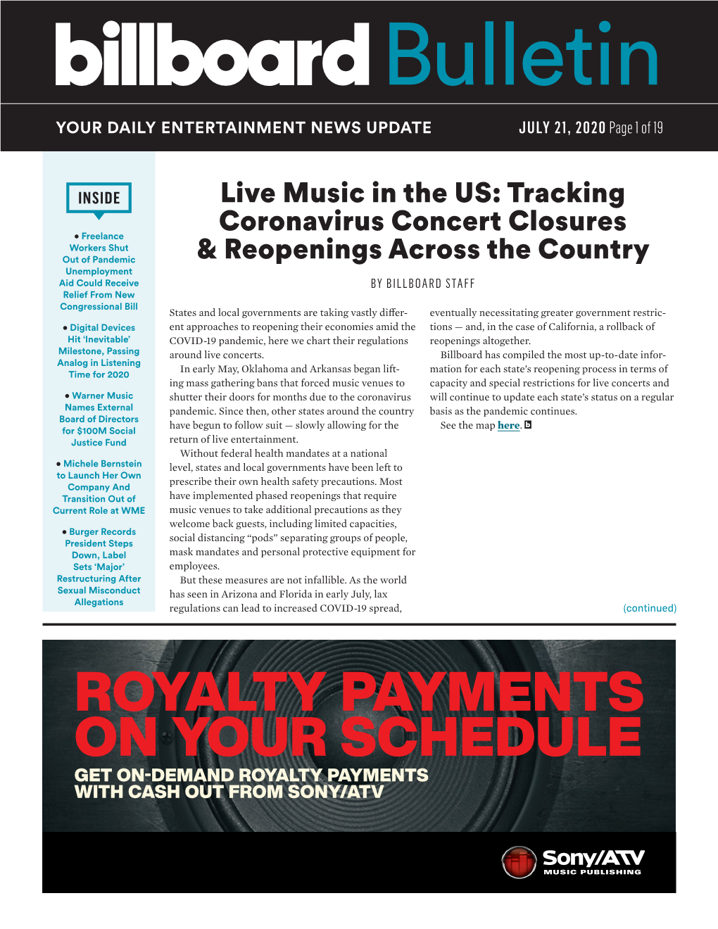 Royalty Payments on Your Schedule Get On-Demand Royalty Payments with Cash out from Sony/Atv