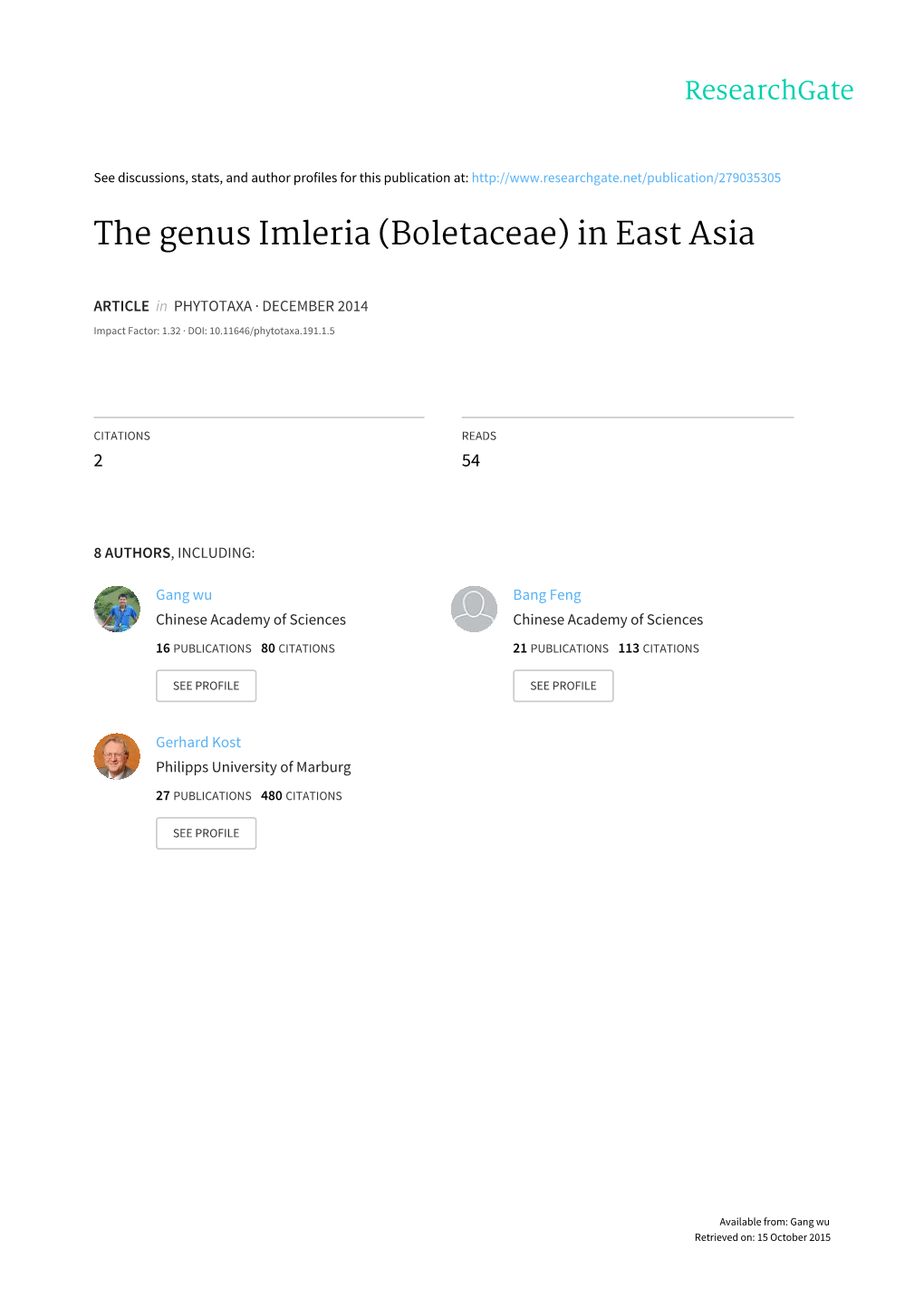 The Genus Imleria (Boletaceae) in East Asia