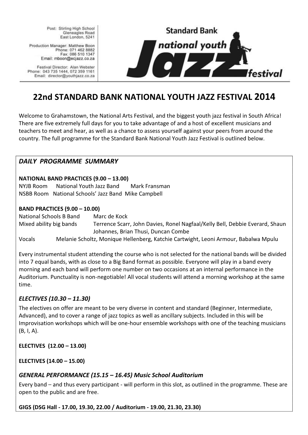 Joy of Jazz Festival, Grahamstown 2004