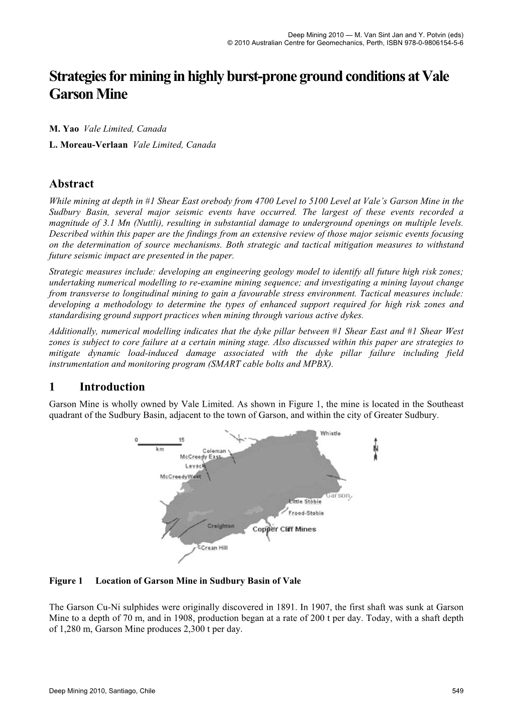 Strategies for Mining in Highly Burst-Prone Ground Conditions at Vale Garson Mine