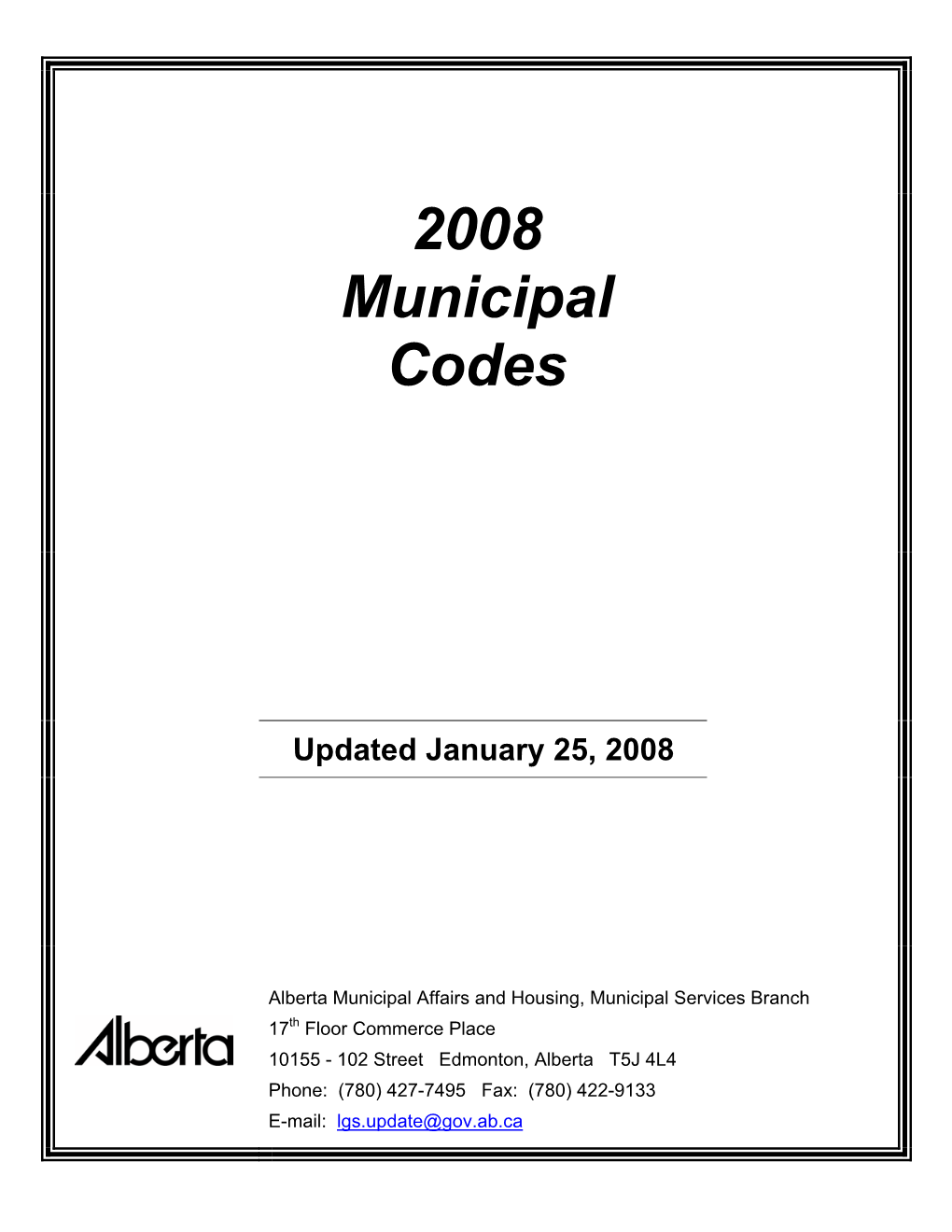 2008 Municipal Codes