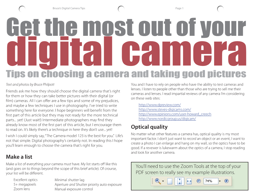 Get the Most out of Your Digital Camera