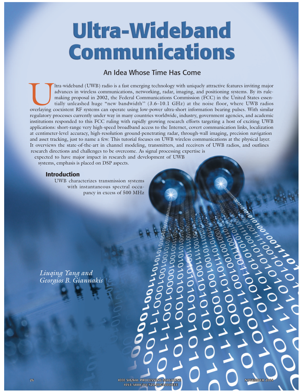 Ultra-Wideband Communications