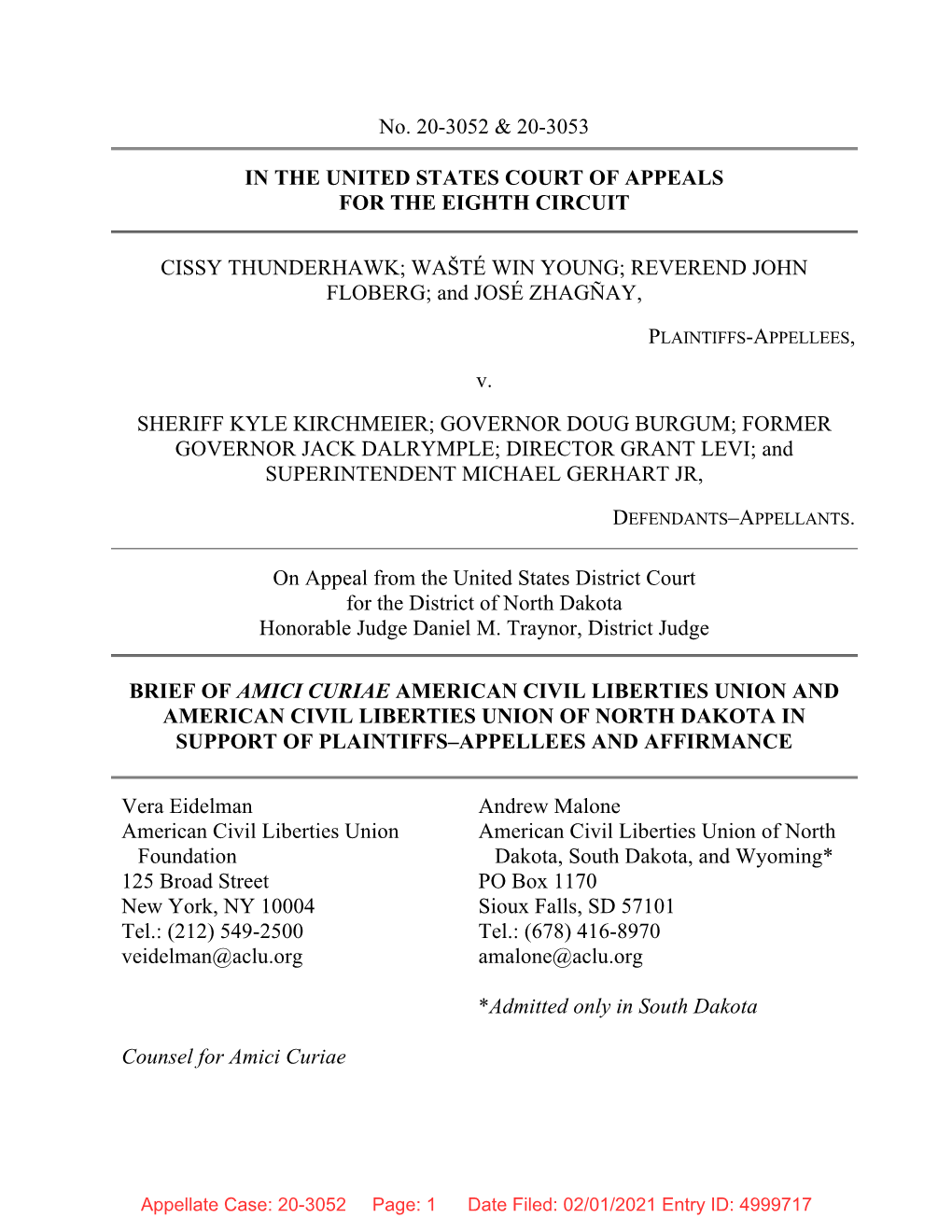 No. 20-3052 & 20-3053 in the UNITED STATES COURT OF