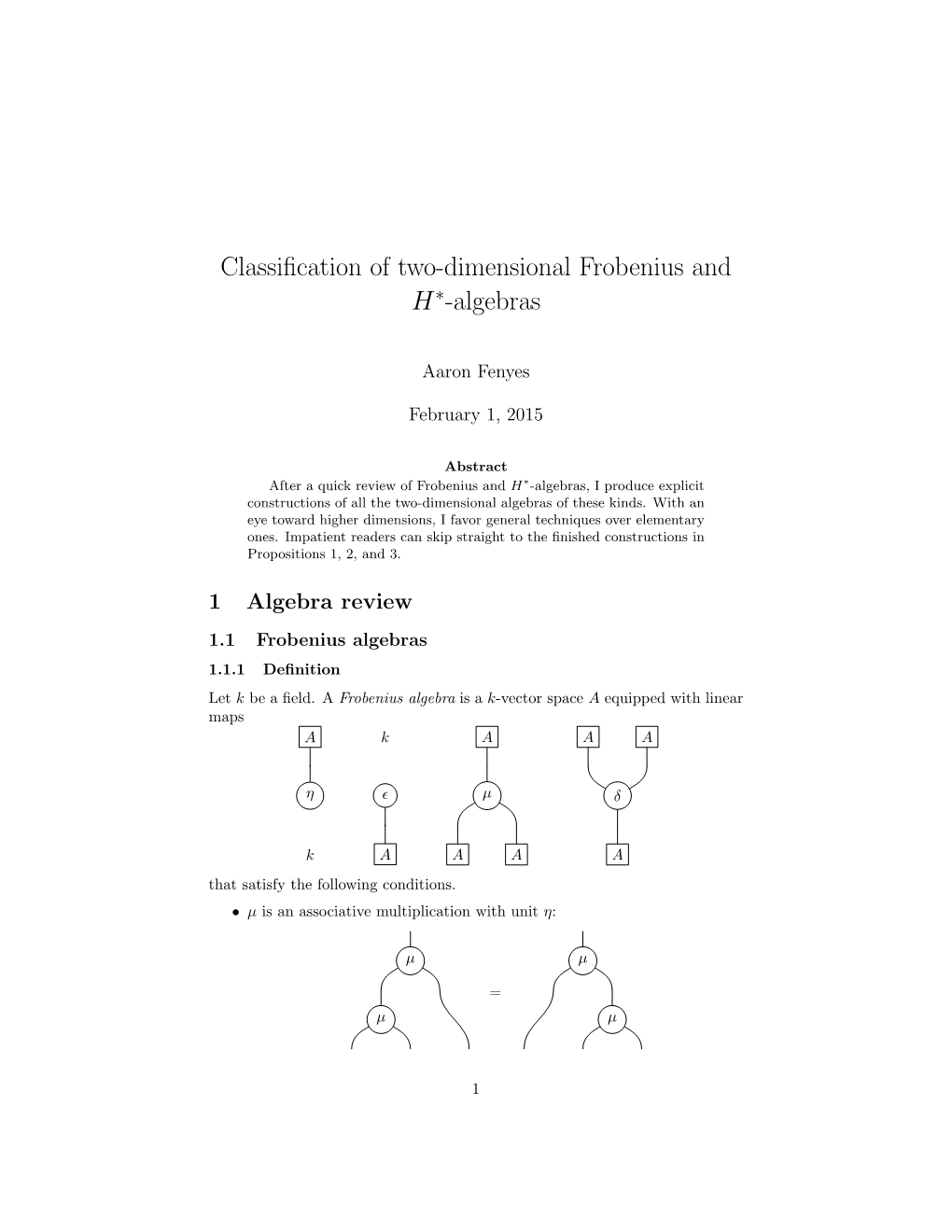 Classification of Two-Dimensional Frobenius and H -Algebras