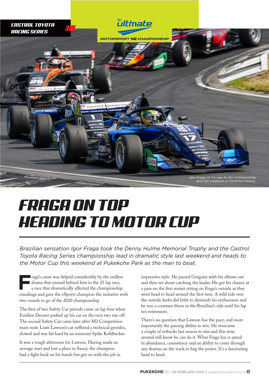 Fraga on Top Heading to Motor Cup