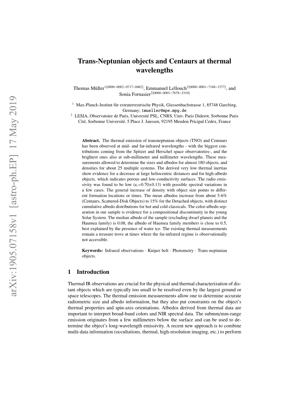 Trans-Neptunian Objects and Centaurs at Thermal Wavelengths