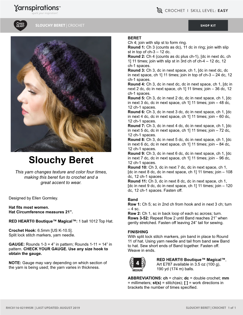 Slouchy Beret | Crochet Shop Kit