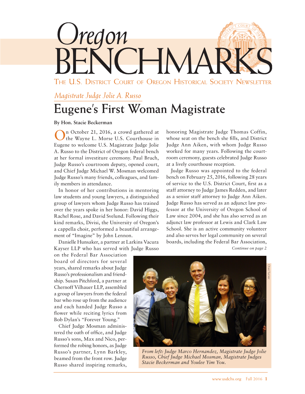 Eugene's First Woman Magistrate