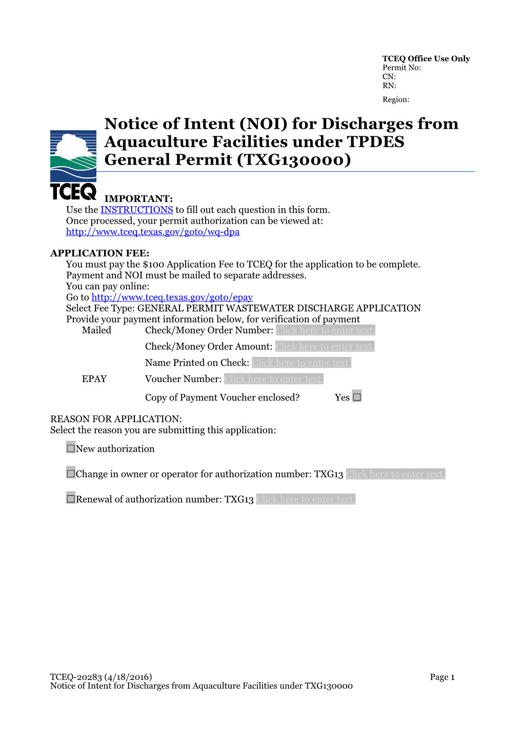 Notice of Termination (NOT) for Authorizations Under TPDES General Permit (TXG110000) s2