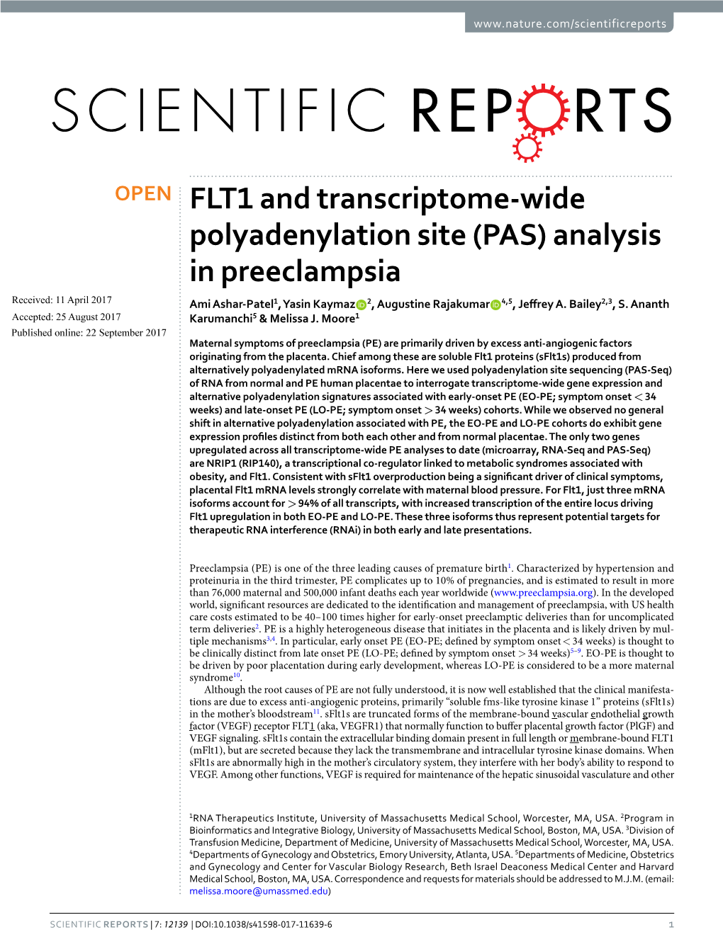 FLT1 and Transcriptome-Wide Polyadenylation Site