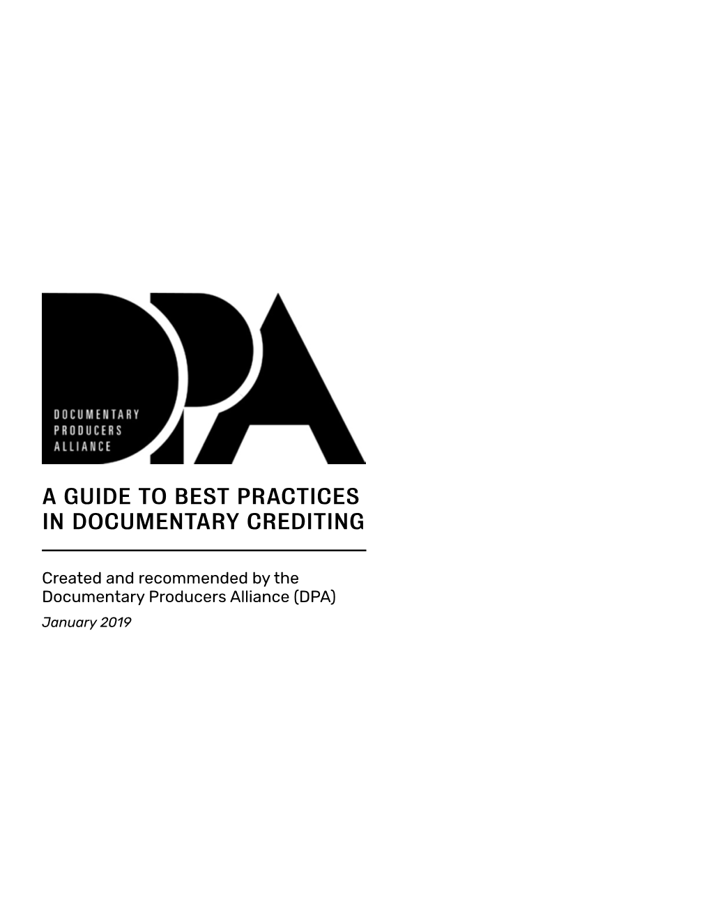 A Guide to Best Practices in Documentary Crediting