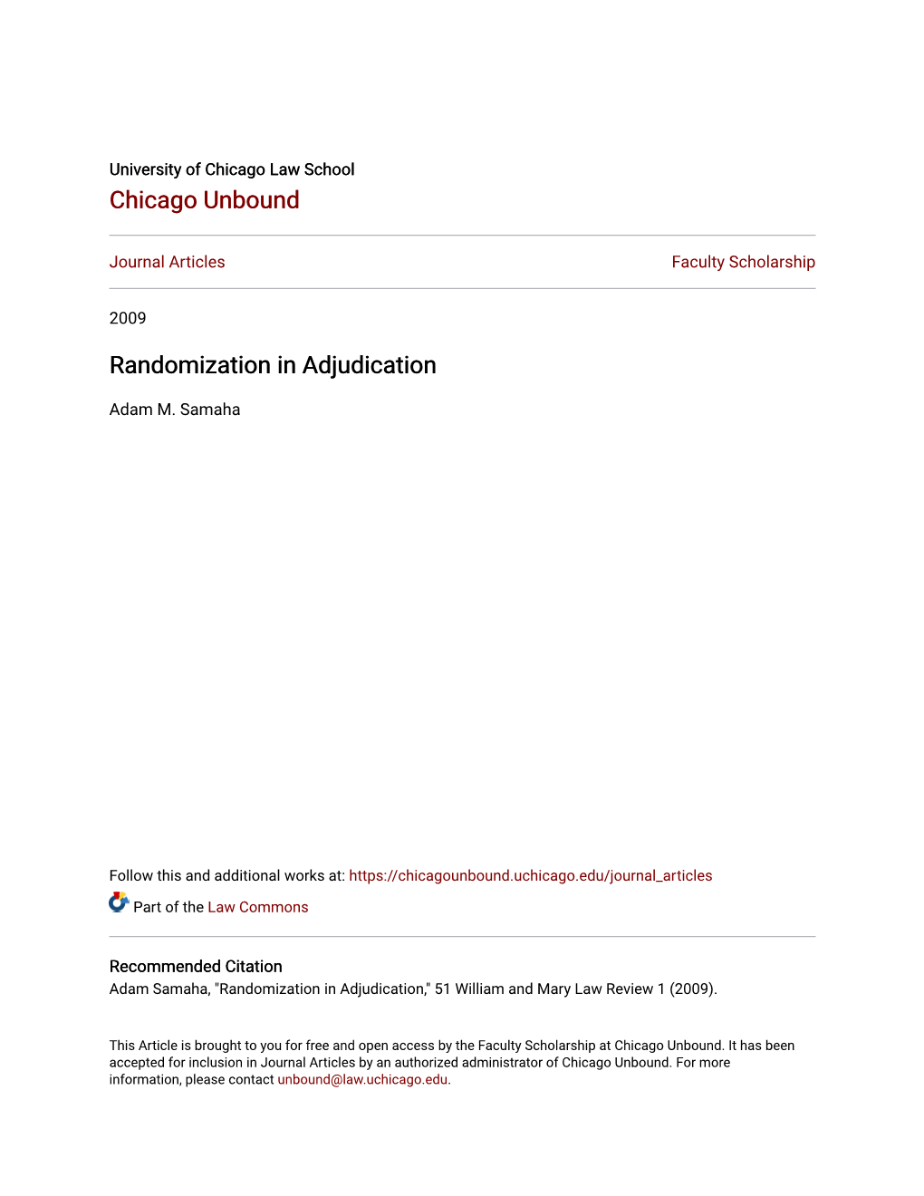 Randomization in Adjudication