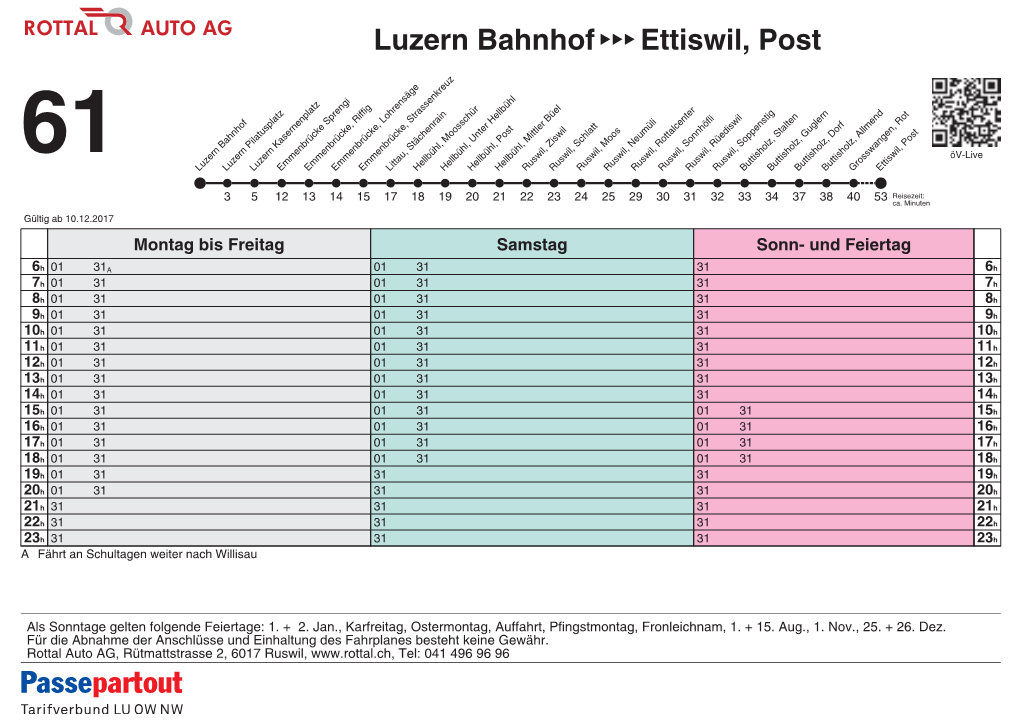 Luzern Bahnhof Ettiswil, Post