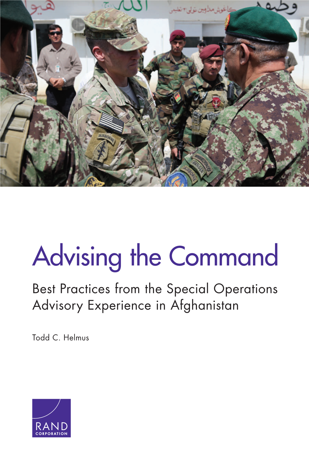 Best Practices from the Special Operations Advisory Experience in Afghanistan