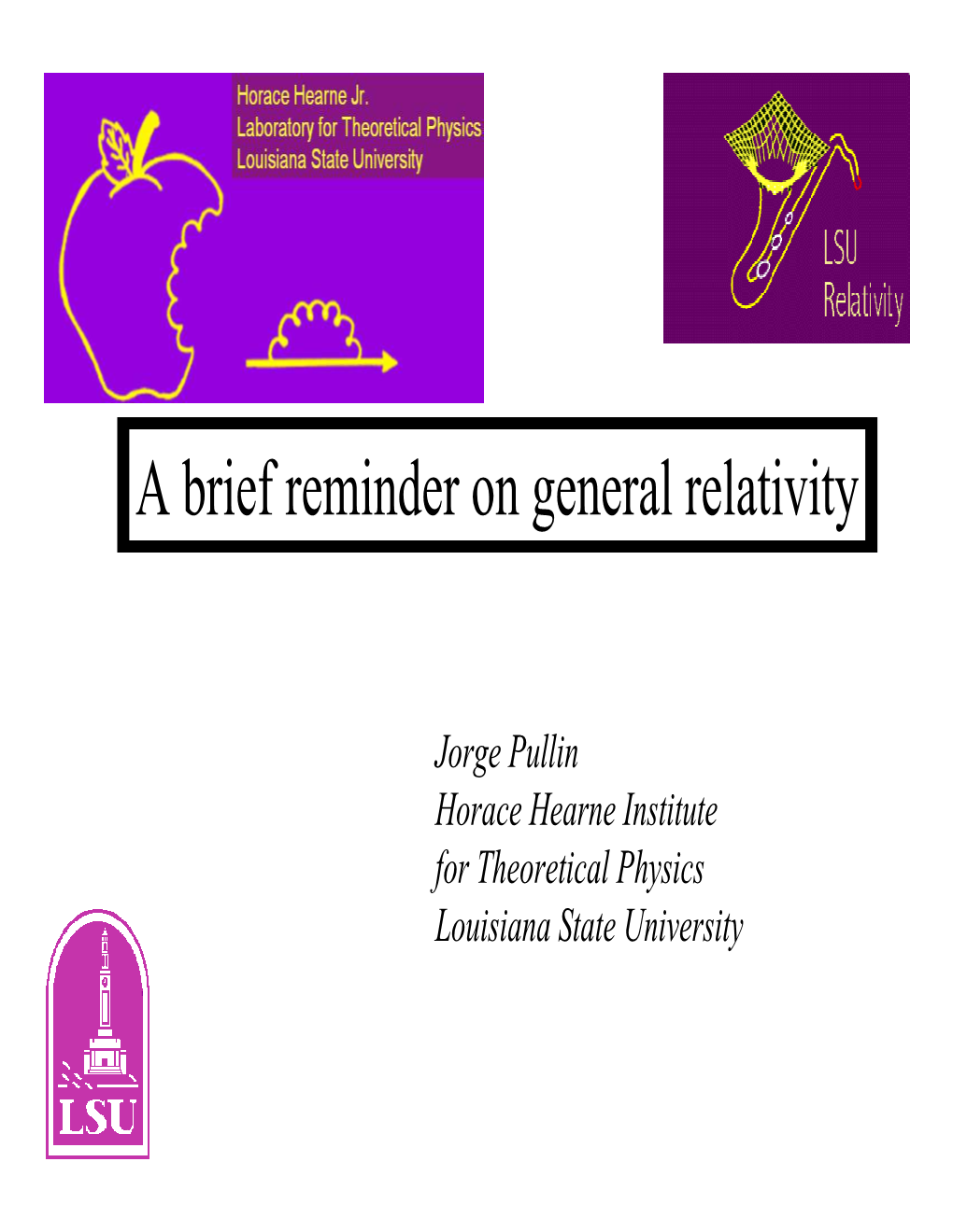 A Brief Reminder on General Relativity