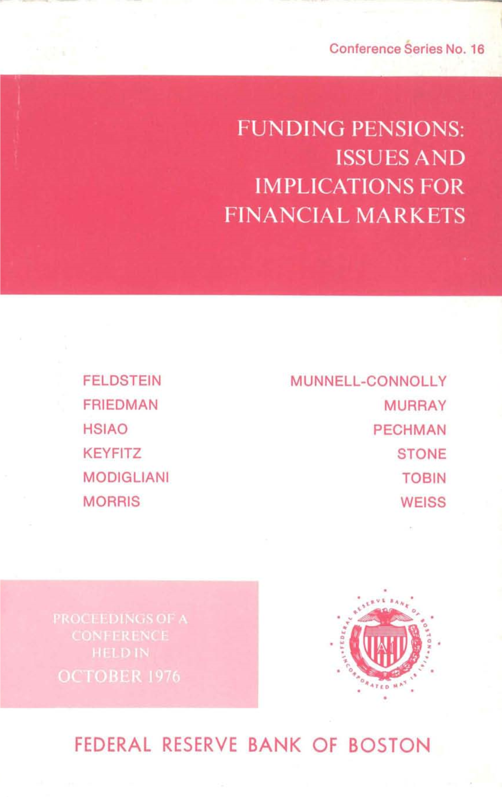 Funding Pensions: Issues and Implications for Financial Markets