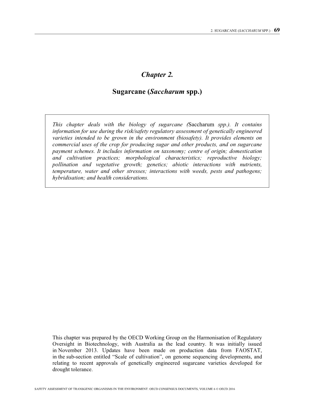 Chapter 2. Sugarcane (Saccharum Spp.)