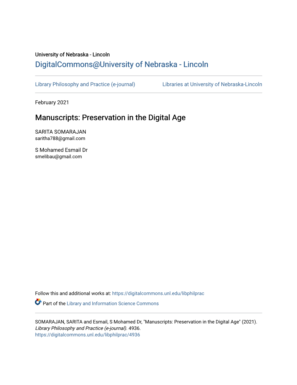 Manuscripts: Preservation in the Digital Age