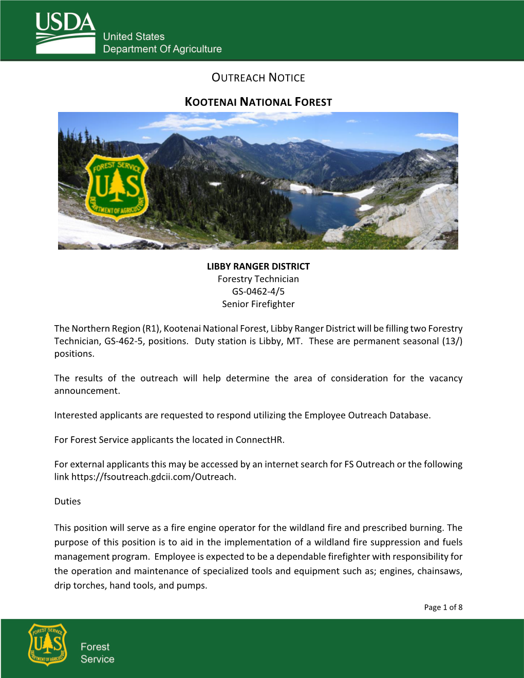 Outreach Notice Kootenai National Forest