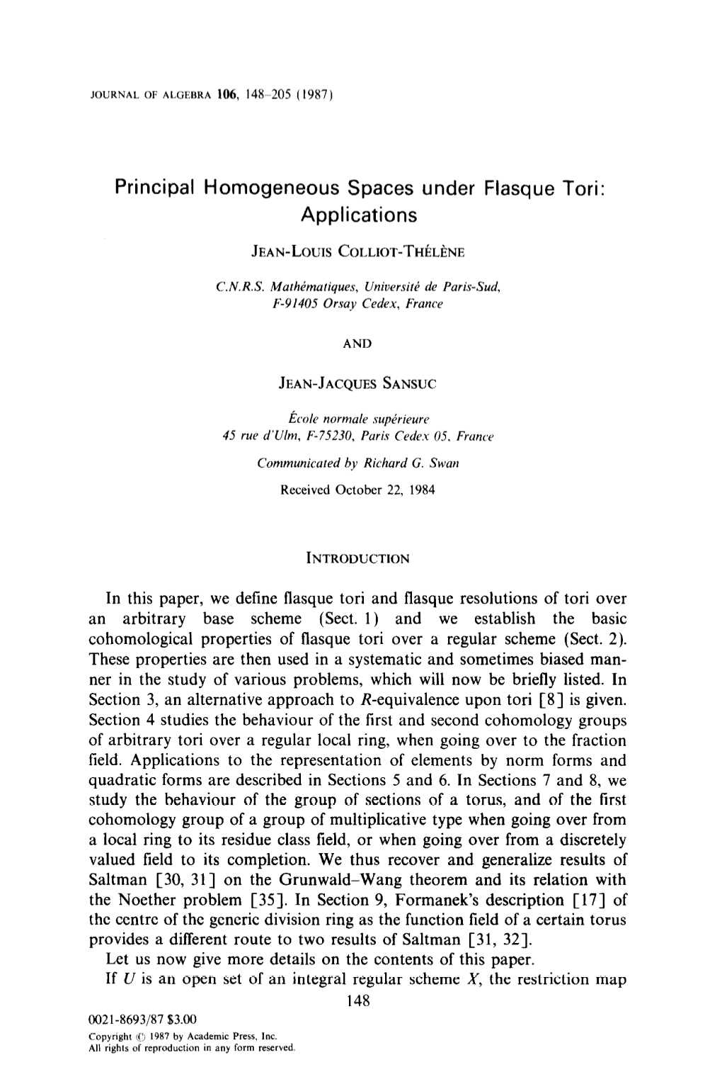 Principal Homogeneous Spaces Under Flasque Tori: Applications