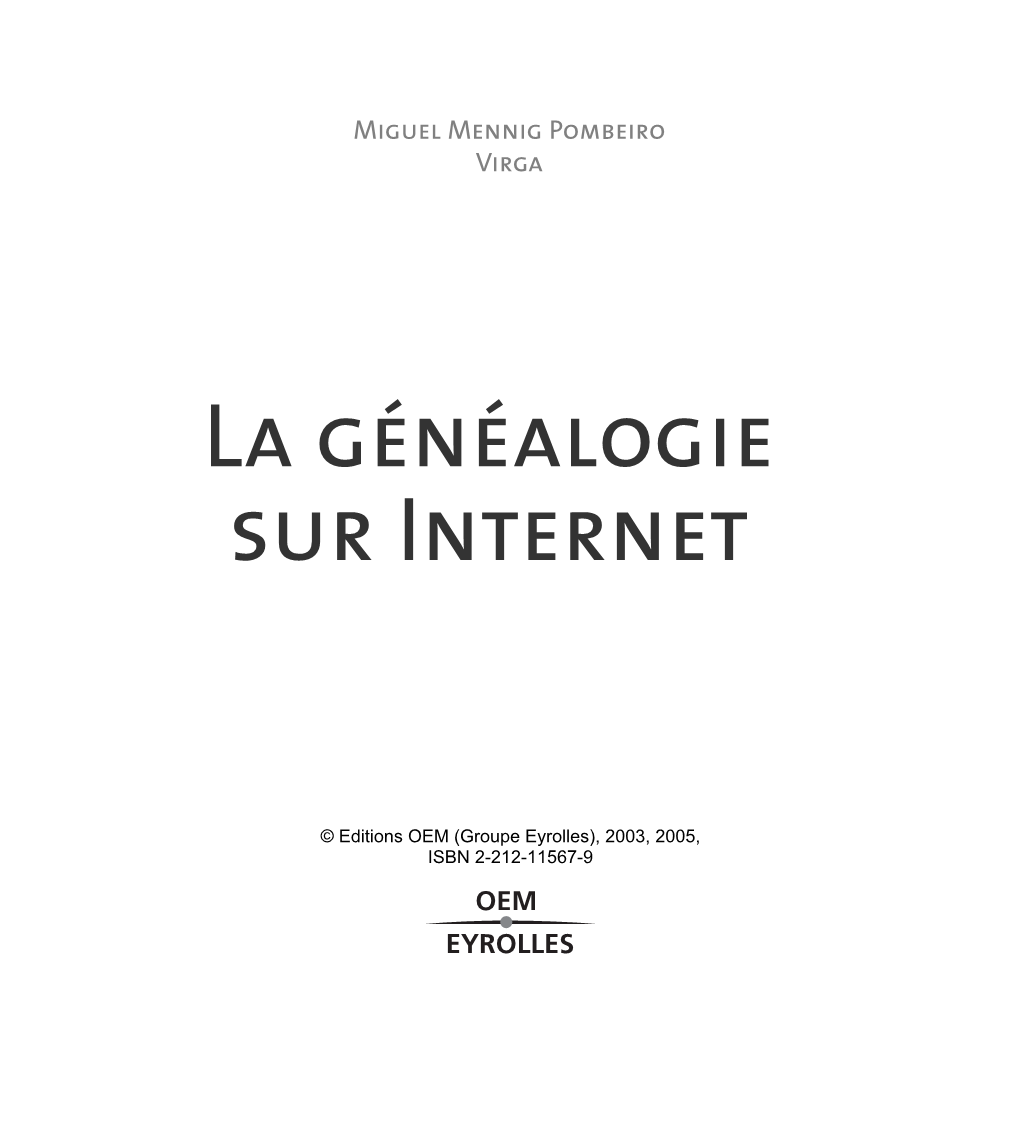 La Généalogie Sur Internet Table Des Matières